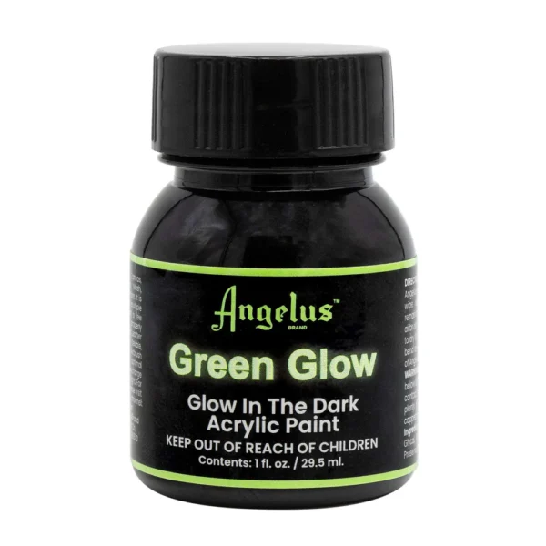 Green Glow in the dark paint by Angelus from RD Boutique Shoe Care Products.