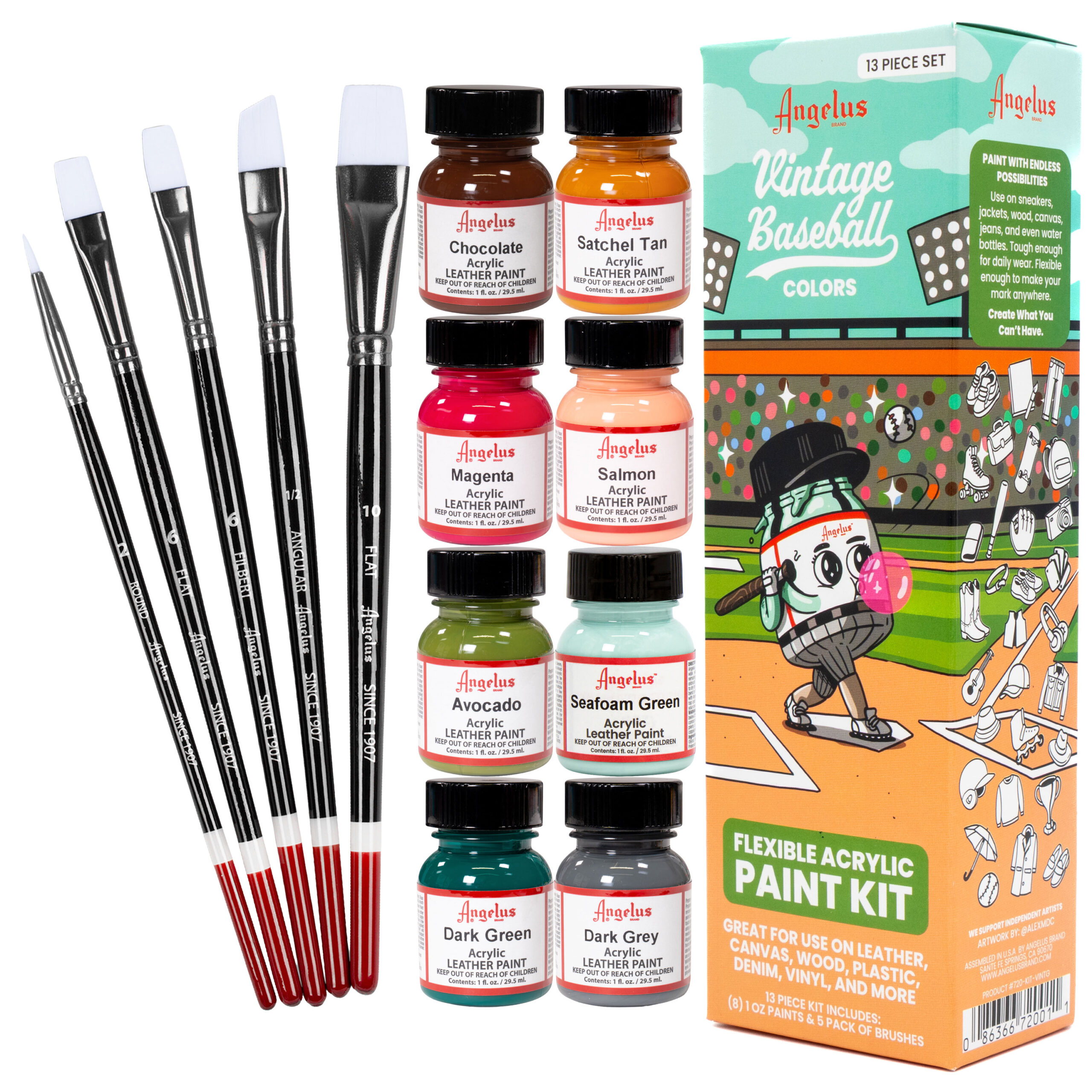 Angelus Vintage Baseball Paint Kit